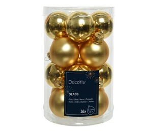 Kerstballen Mix 16 st. - Licht Goud
