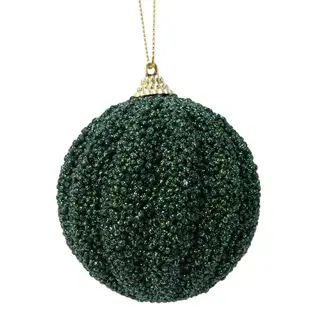 Kerstbal Foam Glitter - Dennengroen