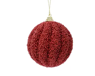 Kerstbal Foam Glitter - Kerstrood
