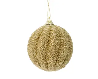 Kerstbal Foam Glitter - Licht Goud