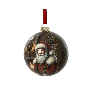 Kerstbal Kerstman Shiny - Ø8 cm