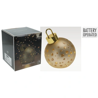 Kerstbal met LED 15 cm - Goud