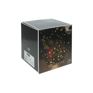 Kerstbal met LED 15 cm - Rood - afbeelding 2
