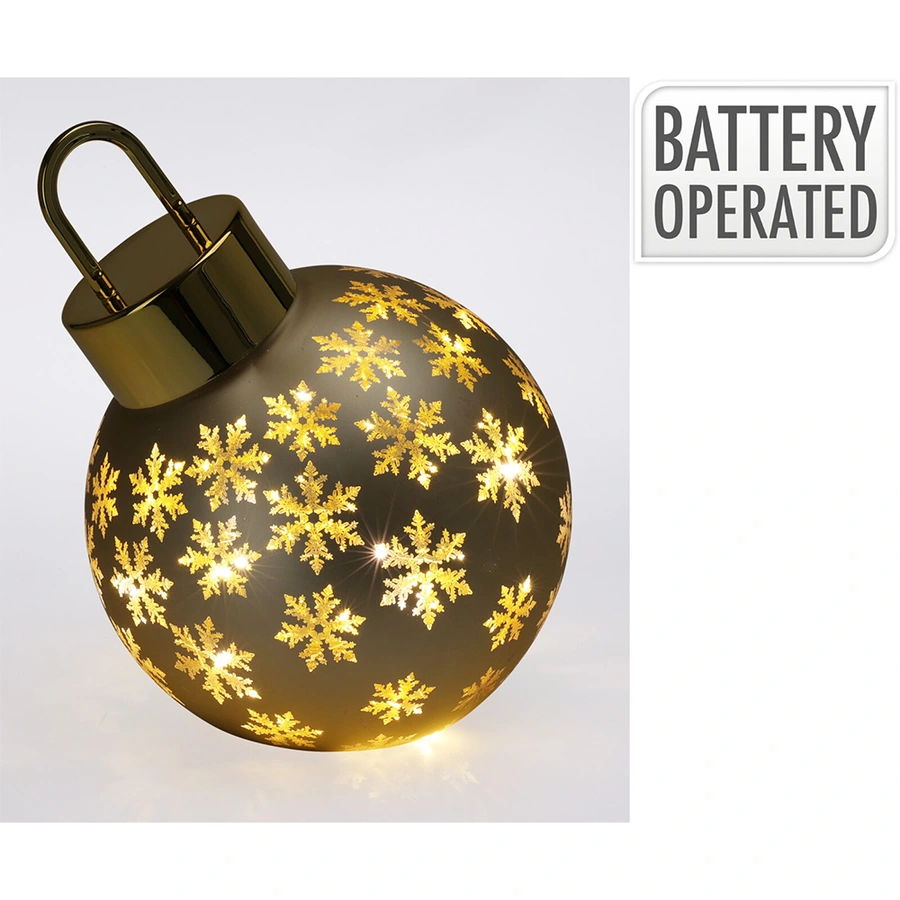 Kerstbal met LED 20 cm - Goud