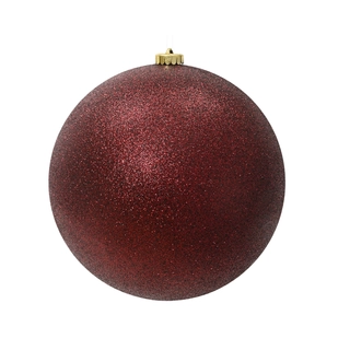 Kerstbal Ossenbloed Glitter - Ø14 cm