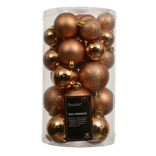 Kerstballen Mix 30 st. - Brandy - afbeelding 1