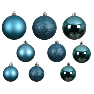 Kerstballen Mix 30 st. - Folk Blue - afbeelding 2