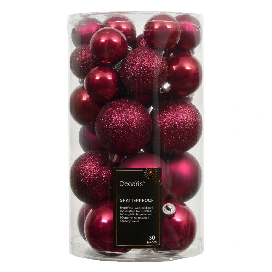 Kerstballen Mix 30 st. - Festive Pink - afbeelding 1