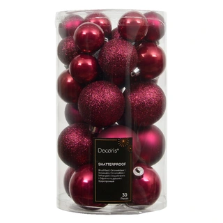 Kerstballen Mix 30 st. - Festive Pink - afbeelding 1