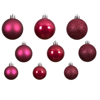 Kerstballen Mix 30 st. - Festive Pink - afbeelding 2