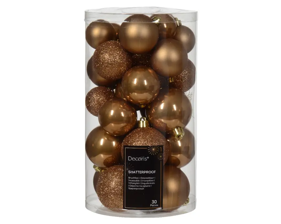 Kerstballen Mix 30 st. - Gember - afbeelding 1