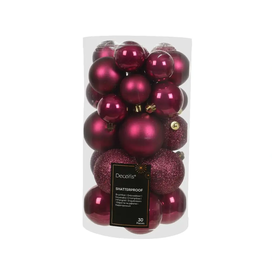 Kerstballen Mix 30 st. - Granaatappel - afbeelding 1