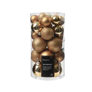 Kerstballen Mix 30 st. - Pecannoot Bruin