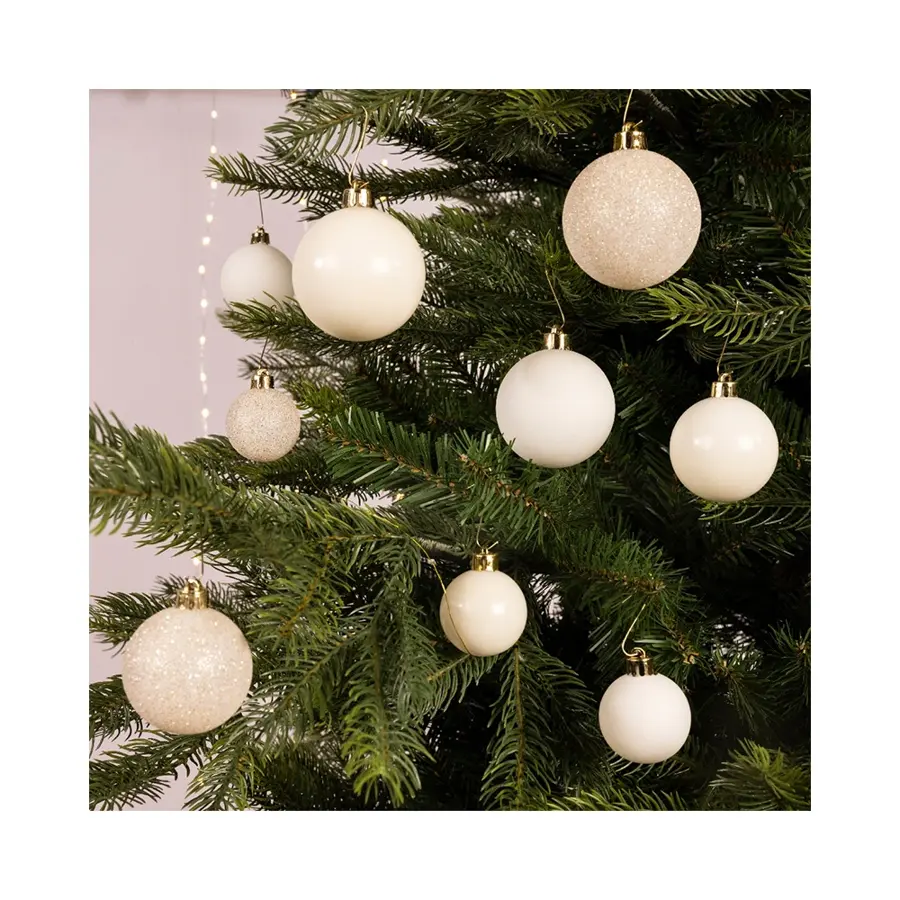 Kerstballen Mix 30 st. - Wolwit - afbeelding 2
