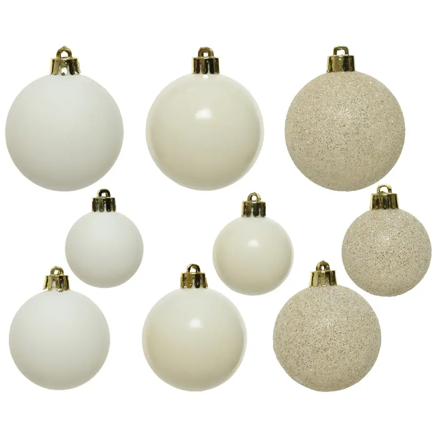 Kerstballen Mix 30 st. - Wolwit - afbeelding 3