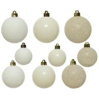 Kerstballen Mix 30 st. - Wolwit - afbeelding 3