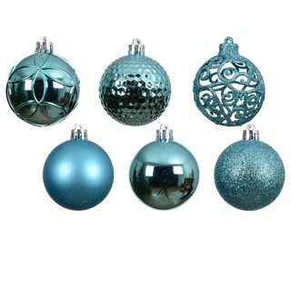 Kerstballen Mix 37 st. - Folk Blue - afbeelding 2