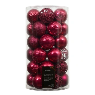 Kerstballen Mix 37 st. - Festive Pink