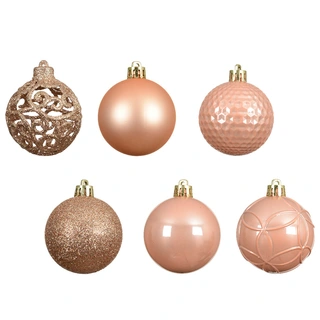 Kerstballen Mix 37 st. - Peach Pearl - afbeelding 2