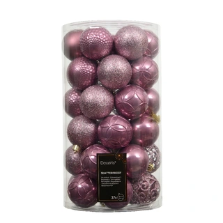 Kerstballen Mix 37 st. - Vintage Roze - afbeelding 1