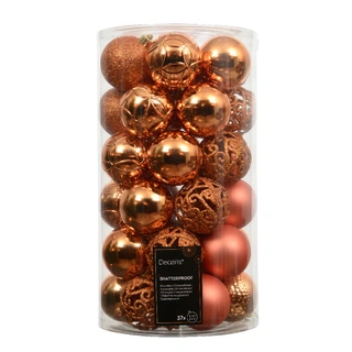 Kerstballen Mix 37 st. - Warm Orange - afbeelding 1