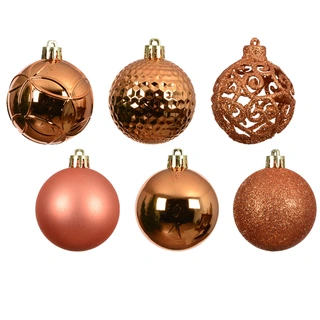 Kerstballen Mix 37 st. - Warm Orange - afbeelding 2