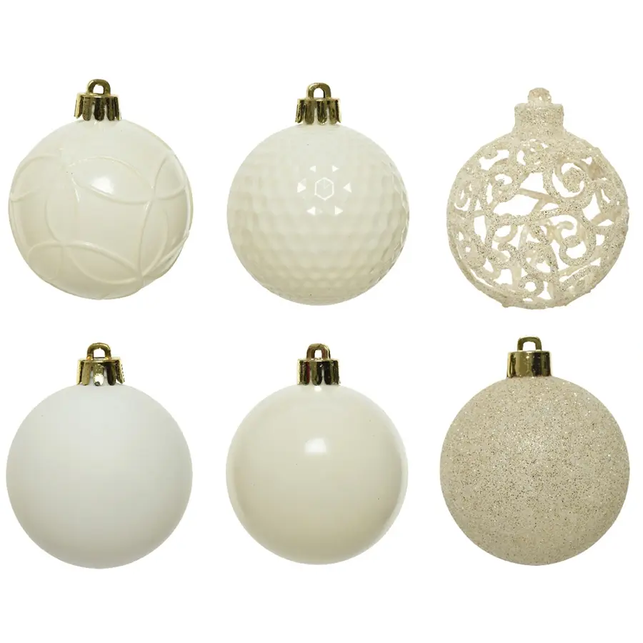 Kerstballen Mix 37 st. - Wolwit - afbeelding 2