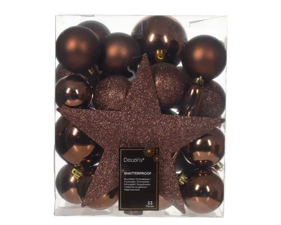 Kerstboomversiering Mix 33 st. - Espresso - afbeelding 1