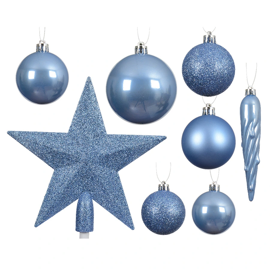 Kerstballen Mix 33 st. - Sky Blue - afbeelding 2