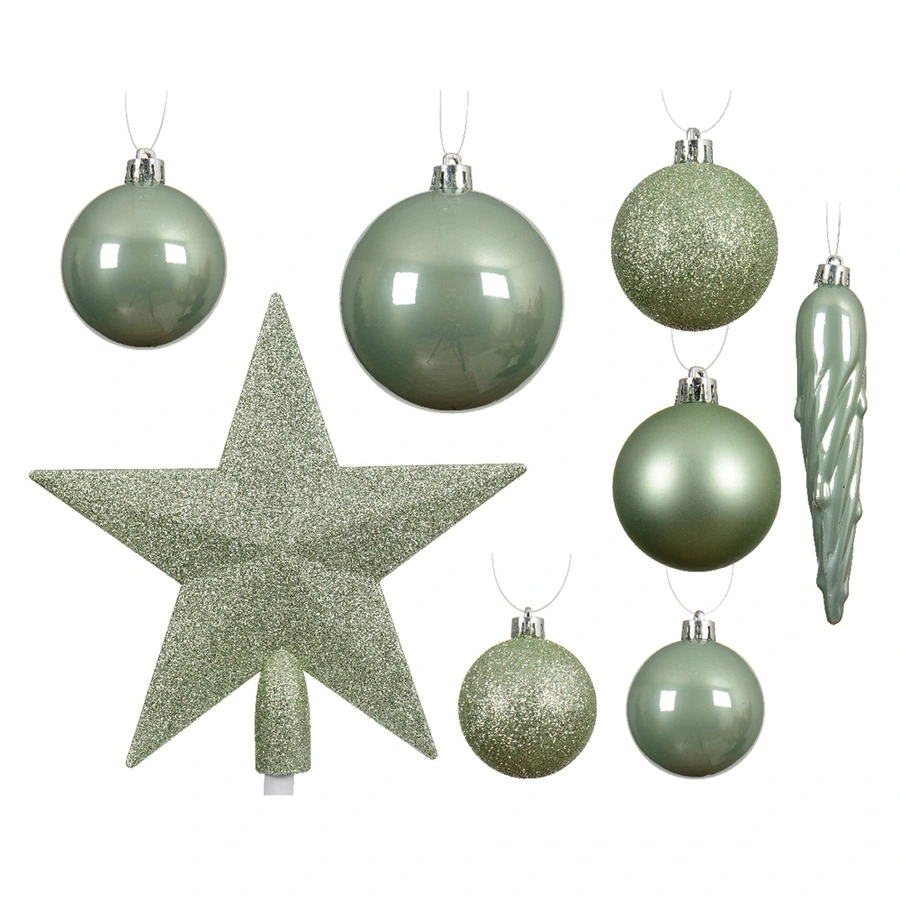 Kerstballen Mix 33 st. - Matcha Green - afbeelding 2