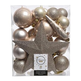 Kerstboomversiering Mix 33 st. - Parel