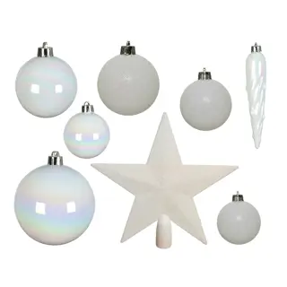 Kerstboomversiering Mix 33 st. - Iris Wit - afbeelding 2