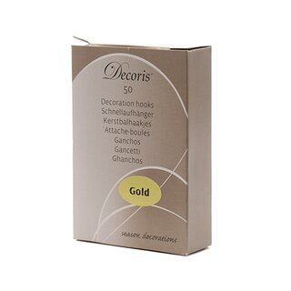 Kerstbalhaakjes Goud - 50 st.