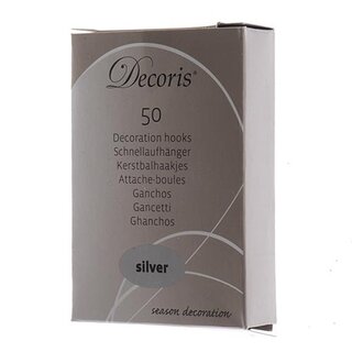 Kerstbalhaakjes Zilver - 50 st.