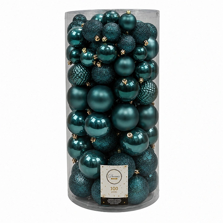 Kerstballen Mix 100 st. - Emerald