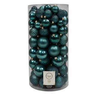 Kerstballen Mix 100 st. - Emerald