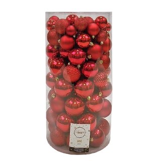 Kerstballen Mix 100 st. - Kerstrood