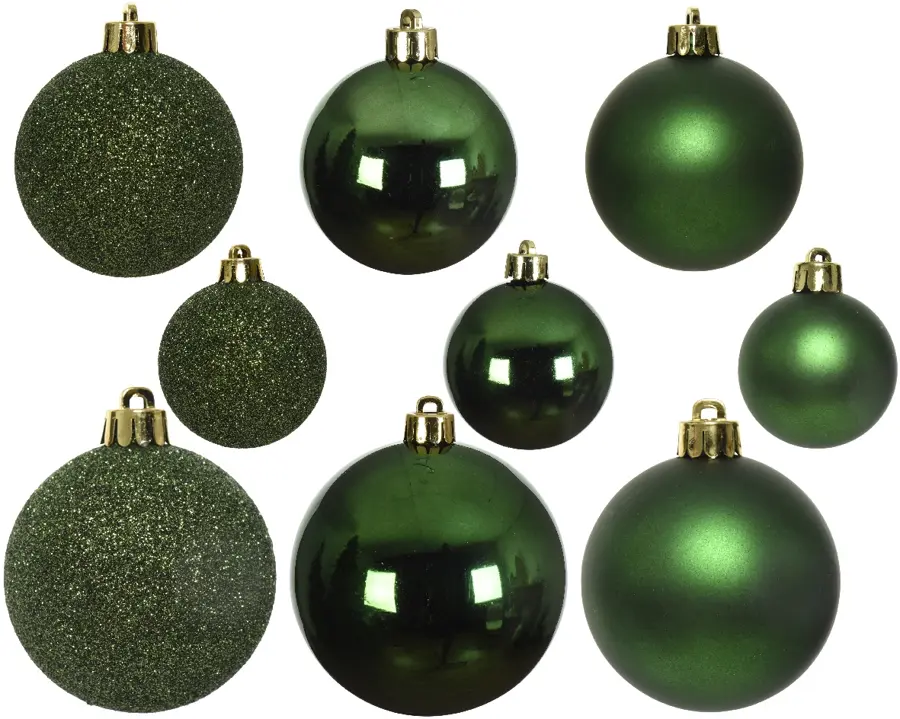 Kerstballen Mix 30 st. - Dennengroen - afbeelding 3