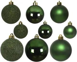 Kerstballen Mix 30 st. - Dennengroen - afbeelding 3