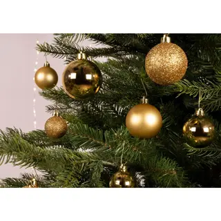Kerstballen Mix 30 st. - Licht Goud - afbeelding 2