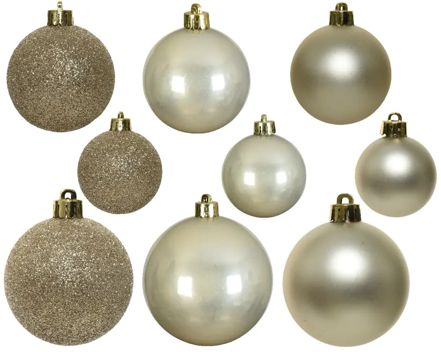 Kerstballen Mix 30 st. - Parel - afbeelding 3