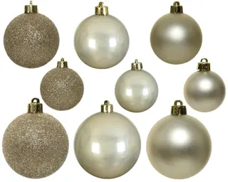 Kerstballen Mix 30 st. - Parel - afbeelding 3