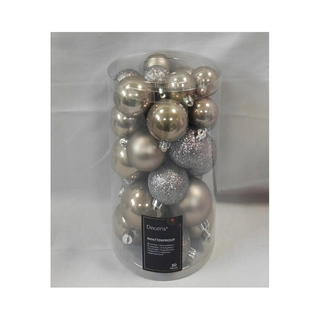 Kerstballen Mix 30 st. - Rookgrijs