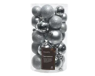 Kerstballen Mix 30 st. - Zilver