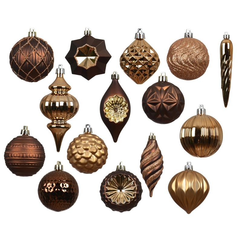 Kerstballen Mix 32 st. - Bruin - afbeelding 2