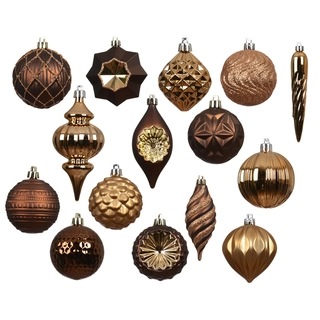 Kerstballen Mix 32 st. - Bruin - afbeelding 2