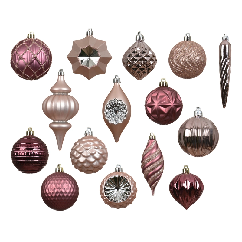 Kerstballen Mix 32 st. - Roze - afbeelding 2