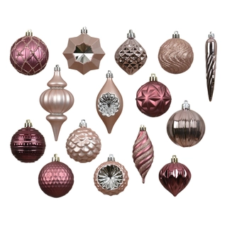 Kerstballen Mix 32 st. - Roze - afbeelding 2