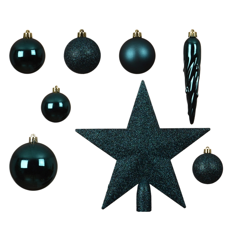 Kerstballen Mix 33 st. - Emerald - afbeelding 2
