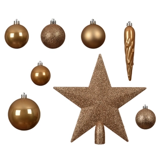 Kerstballen Mix 33 st. - Karamel bruin - afbeelding 2